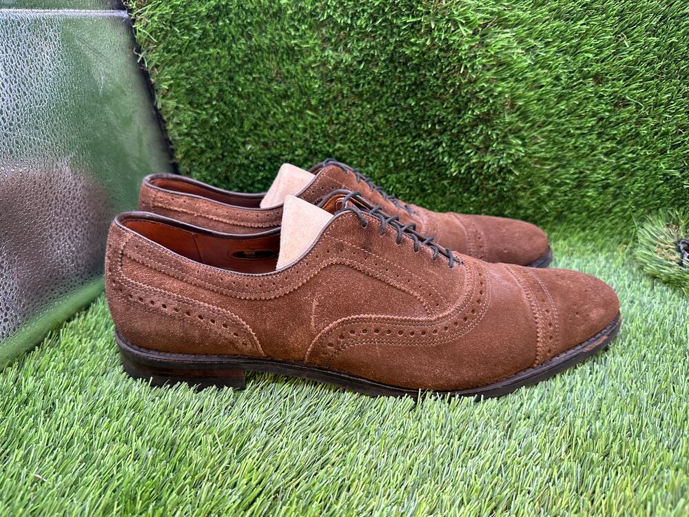 Vintage Allen Edmonds Strand Dress Shoes Men Brown Leather Oxford Cap-Toe sz 14